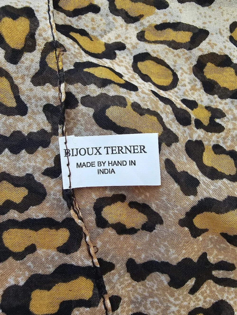 Bijoux Terner Leopard Print Sarong Swim Cover Up Sheer Rectangle Scarf 72x40